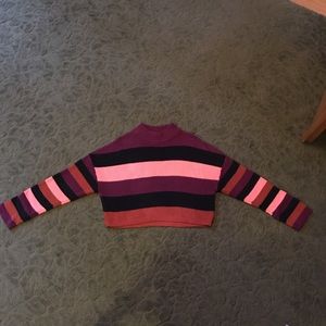 Express Medium Striped Crop Sweater